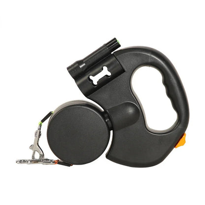 LED Automatic Retractable Traction Rope with Two-Headed and  Plastic Bag Box Dog Leash Dog Chain Pet Supplies Dog Accessories